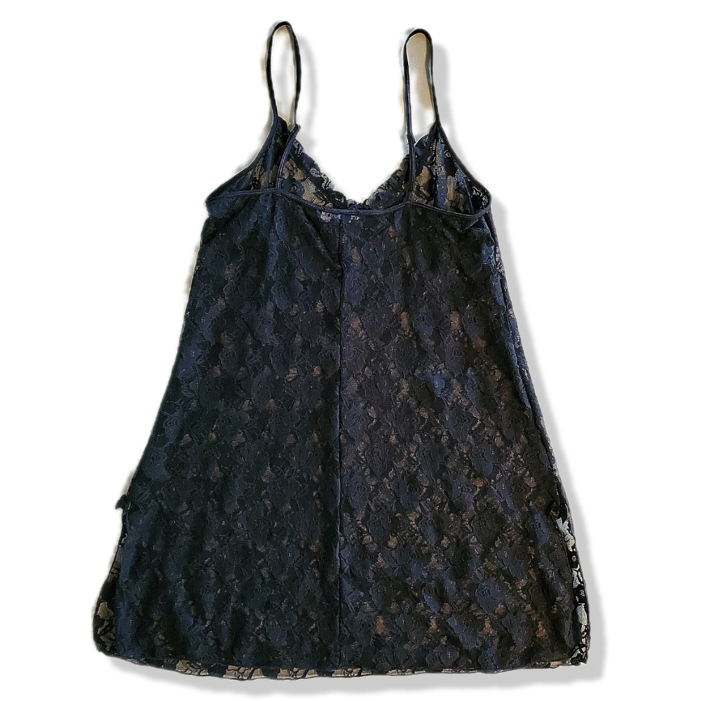 Smart & Sexy EUC Sheer Black Stretch Lace Nightgown Size L - Picture 4 of 6
